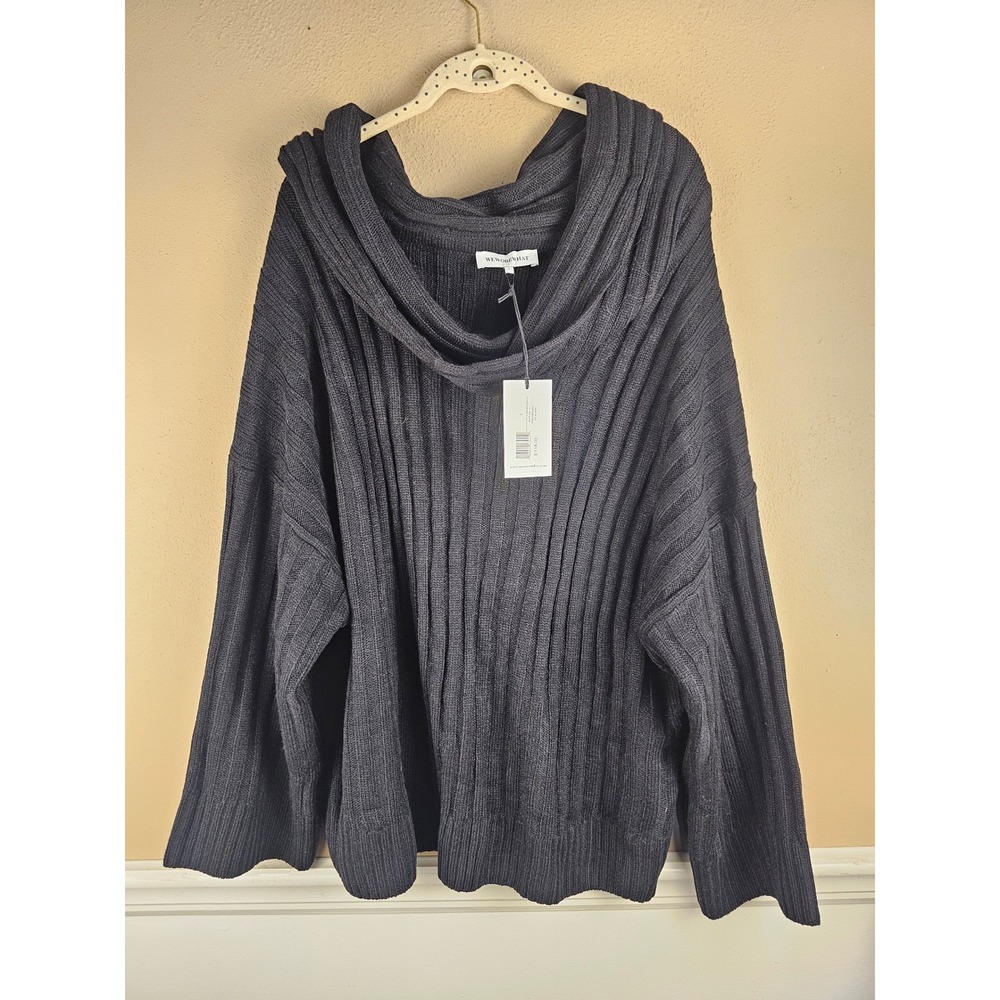 NWT We Wore What Womens Black Oversized Off Shoulder Sweater Large WeWoreWhat